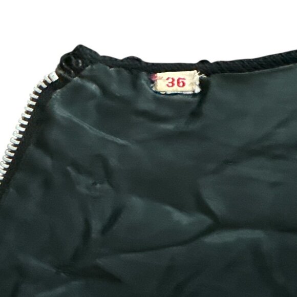 Vintage Black Sequin Beaded Sleeveless Top W/ Floral Design & Full-Back Zipper - Picture 7 of 10